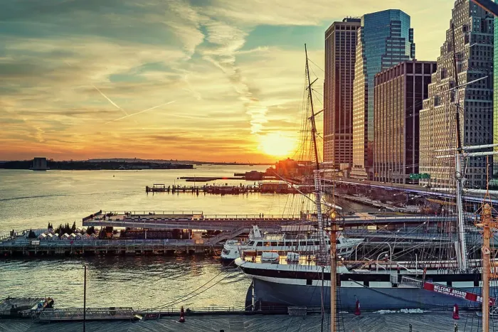 Framed Print : NYC, Manhattan, Seaport with Tall Ship Wavertree Framed Print : NYC, Manhattan, Seaport with Tall Ship Wavertree