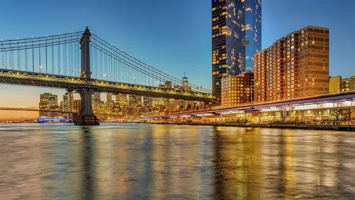 Framed Print : NYC, Manhattan, View from Pier 35, East River Waterfront Esplanade Framed Print : NYC, Manhattan, View from Pier 35, East River Waterfront Esplanade