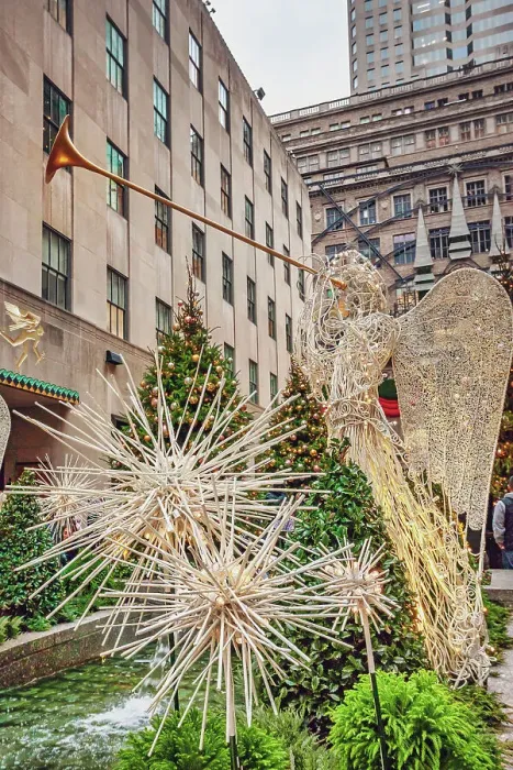Framed Print : NYC, Rockefeller Center, close up of Angel and decorations Framed Print : NYC, Rockefeller Center, close up of Angel and decorations