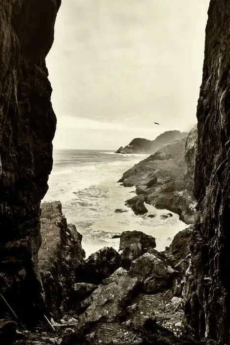Framed Print : Oregon coast, Haceta Head Lighthouse State Scenic Viewpoint, seen from the Sea Lion Caves Framed Print : Oregon coast, Haceta Head Lighthouse State Scenic Viewpoint, seen from the Sea Lion Caves