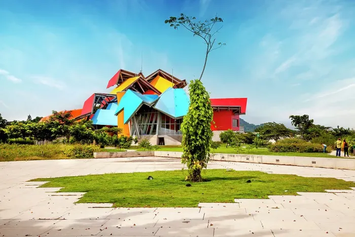Framed Print : Panama, Gardens at Biodiversity Museum by Frank Gehry Framed Print : Panama, Gardens at Biodiversity Museum by Frank Gehry
