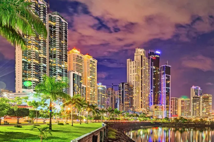 Framed Print : Panama, Panama city, skyline at night Framed Print : Panama, Panama city, skyline at night
