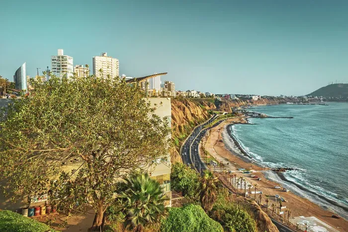 Framed Print : Peru, Lima, Miraflores, high promenade Framed Print : Peru, Lima, Miraflores, high promenade