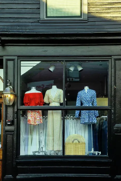 Framed Print : Rhode Island, Newport, Clothing Store on Thames Street