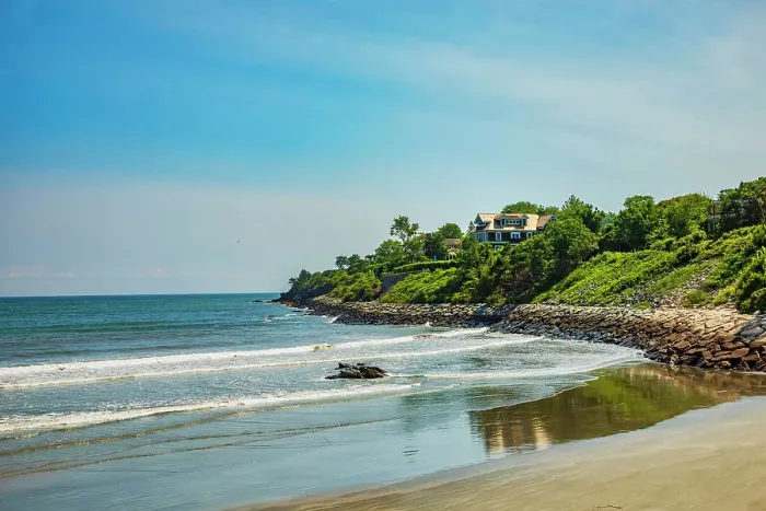 Framed Print : Rhode Island, Newport, Easton's Beach, view of Cliff Walk Framed Print : Rhode Island, Newport, Easton's Beach, view of Cliff Walk