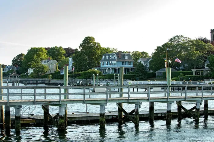 Framed Print : Rhode Island, Newport, Harbor Marina and waterfront houses Framed Print : Rhode Island, Newport, Harbor Marina and waterfront houses