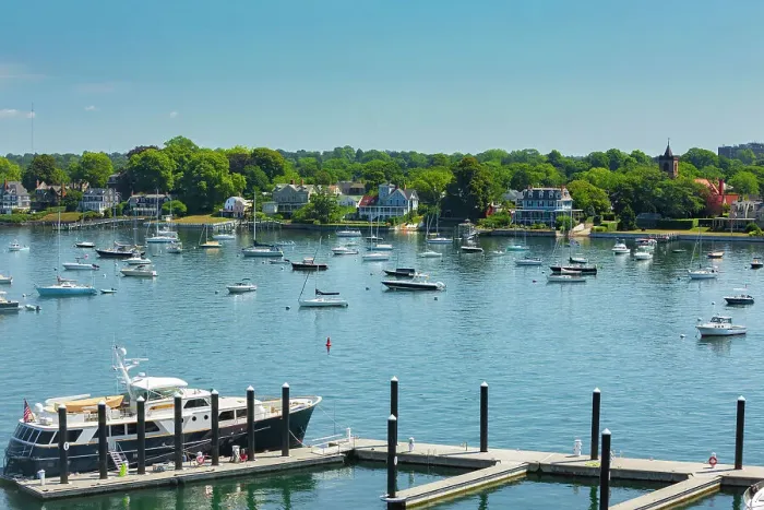 Framed Print : Rhode Island, Newport, Harbor Marina and waterfront houses Framed Print : Rhode Island, Newport, Harbor Marina and waterfront houses