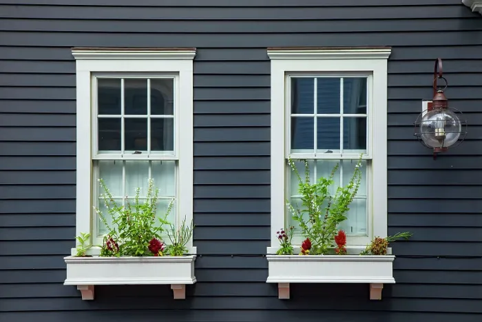 Framed Print : Rhode Island, Newport, historical architecture, detail of home exterior, window