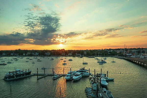 Rhode Island, Newport, Newport Marina viewed From Gurney's Newport Resort