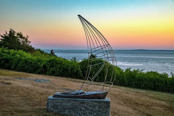 Framed Print : Rhode Island, Newport, Sailboat sculpture, Castle Hill Inn Framed Print : Rhode Island, Newport, Sailboat sculpture, Castle Hill Inn