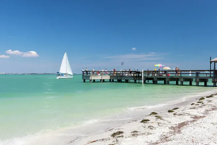Framed Print : Southwest Florida, Gulf of Mexico, Sanibel Island, sailboat along pier Framed Print : Southwest Florida, Gulf of Mexico, Sanibel Island, sailboat along pier