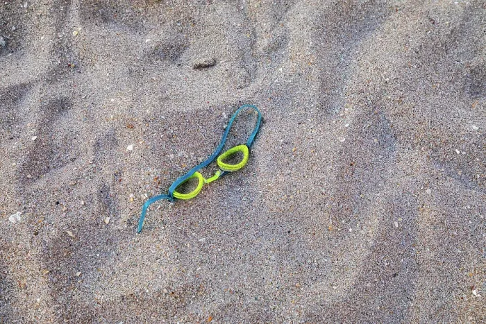 Framed Print : Swimming goggles on sand Framed Print : Swimming goggles on sand