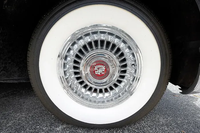 Framed Print : Tire on a Classic 1950's Cadillac Framed Print : Tire on a Classic 1950's Cadillac