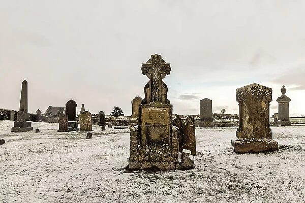 UK, Scotland, Balintore, Cemetery scene