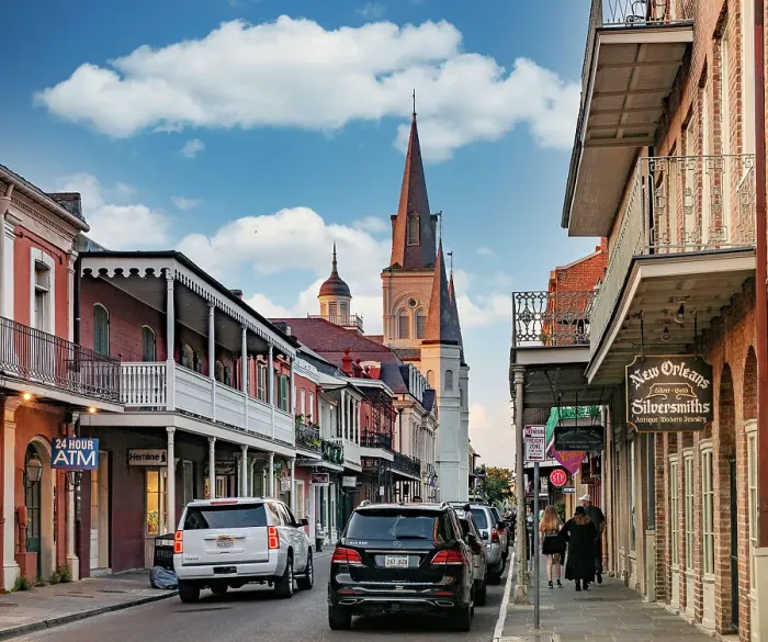 Framed Print : USA, Louisiana, New Orleans, French Quarter and St Louis Cathedral Framed Print : USA, Louisiana, New Orleans, French Quarter and St Louis Cathedral