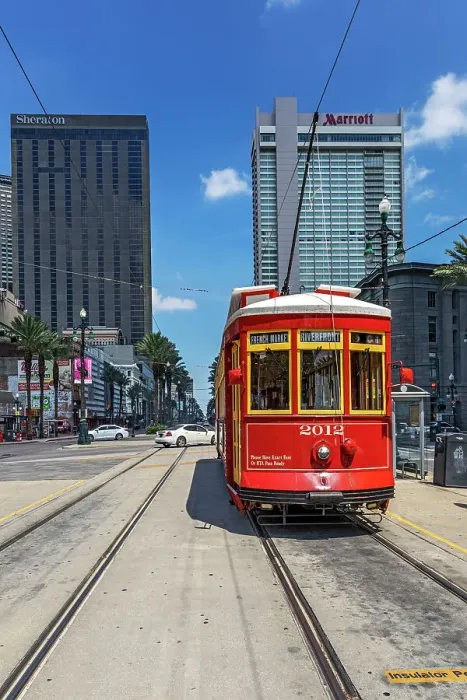 Framed Print : USA, Louisiana, New Orleans, Typical tram in Canal street Framed Print : USA, Louisiana, New Orleans, Typical tram in Canal street