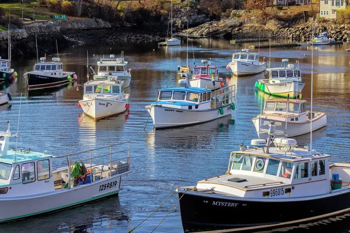 Framed Print : USA, Maine, Ogunquit, Lobster Boats on Perkins Cove Framed Print : USA, Maine, Ogunquit, Lobster Boats on Perkins Cove