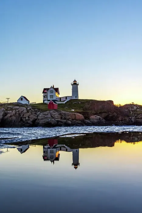 Framed Print : USA, Maine, York, Cape Neddick Light, Nubble Lighthouse