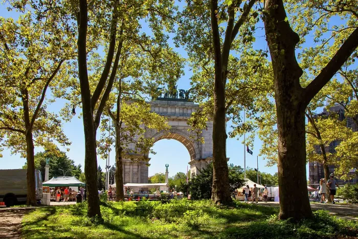 Framed Print : USA, NYC, Brooklyn, Grand Army Plaza, Soldiers and Sailors Arch, greenmarket Framed Print : USA, NYC, Brooklyn, Grand Army Plaza, Soldiers and Sailors Arch, greenmarket