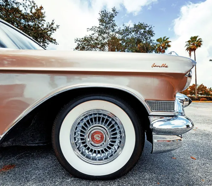 Framed Print : Side view of a 1950's Cadillac Seville Framed Print : Side view of a 1950's Cadillac Seville