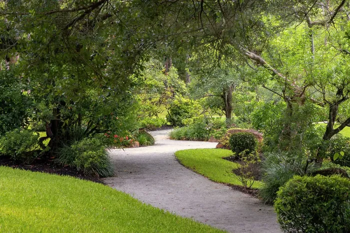 Framed Print : Winding garden path