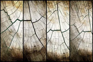 Rm302 Prints: 4 panel cross section of tree cut