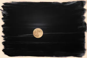Black Prints: Abstract of full moon