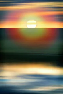 Black Prints: Abstract of sun over water