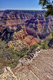 Images Dated 2nd October 2023: Arizona, Grand Canyon National Park Patterned Rock Walls