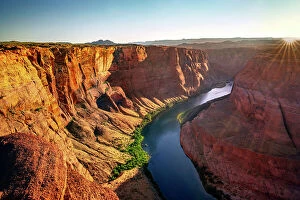 Images Dated 21st July 2019: Arizona, Page, Horseshoe Bend, Colorado River located near the town of Page