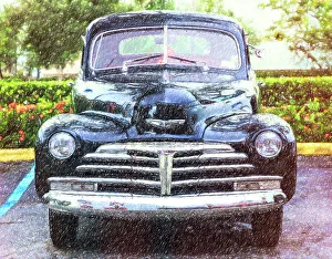 Black Prints: Artistic drawing of 1948 Chevrolet Fleetline Aerosedan