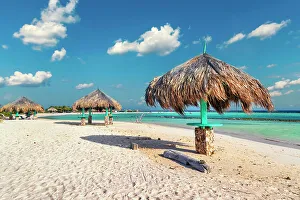 Atlantic Ocean Prints: Aruba, Baby beach with straw huts