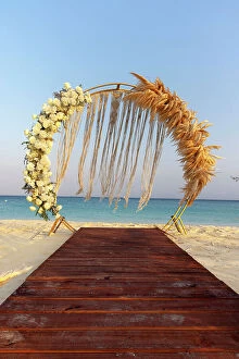 Images Dated 13th August 2023: Aruba, Eagle Beach, Beach Wedding Setting