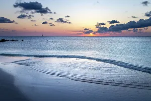 Atlantic Ocean Prints: Aruba, Juanita Beach, Sunset Scene