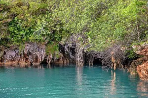Island Prints: Bermuda, Blue Hole Park, aquamarine swimming hole