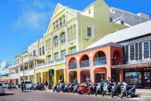 Location Prints: Bermuda, Hamilton, Front street, colonial buildings, street scene