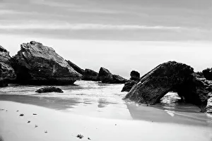 Atlantic Prints: Bermuda, Horseshoe Bay Beach, Rocky Cove with large boulders