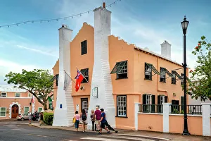 Island Prints: Bermuda, Saint George, The Globe Hotel in historic town