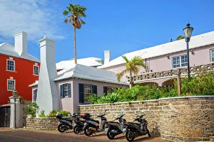 Location Prints: Bermuda, St George, Water Street, street scene, scooters