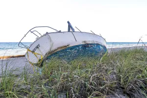Atlantic Prints: Boat wreck on beach