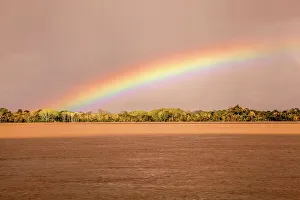 Brazil, Amazons, rainbow over Amazon river