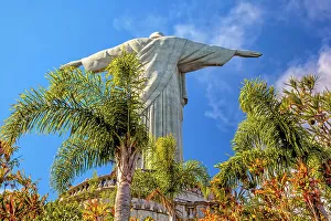 Icon Prints: Brazil, Rio de Janeiro, Christ Redeemer Statue from behind
