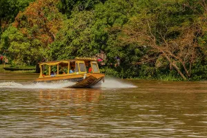 Majestic Prints: Brazil, school boat along Amazon river