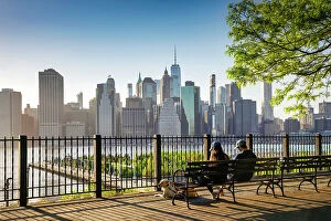 Images Dated 9th June 2020: Brooklyn, Brooklyn Heights Promenade, also called the Esplanade, views of downtown Manhattan