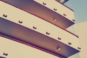 Apartment Prints: Building with exit signs