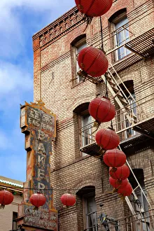 Inner City Prints: California, Los Angeles, Chinatown, paper lanterns