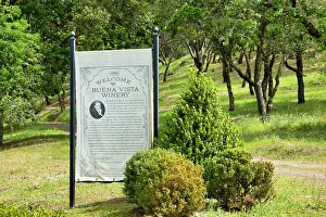 Nrhp Prints: California, Sonoma, Buena Vista Winery, Welcome sign
