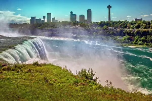 Downtown Prints: Canada, Ontario, Niagara Falls and Niagara Falls Ontario in background