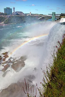 Falls Prints: Canada, Ontario, Niagara Falls and Niagara Ontario in background