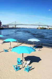 Quebeck Prints: Canada, Quebec, Montreal, Clock Tower Beach